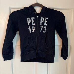 Girls Pepe Zip Up Hooded Jacket Sz 8